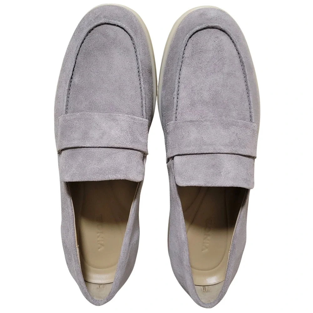 Vince. Men Big Sur-M Slip On Penny Loafers US 8M EU 41 Smoke Grey Suede C2PT